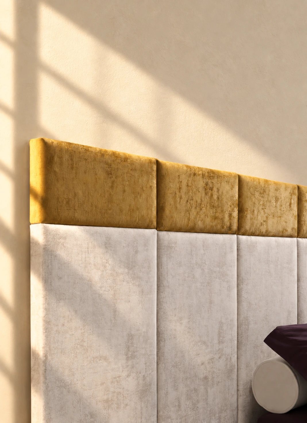 Boiserie Karen, particolare dei pannelli in ambiente caldo con luce solare