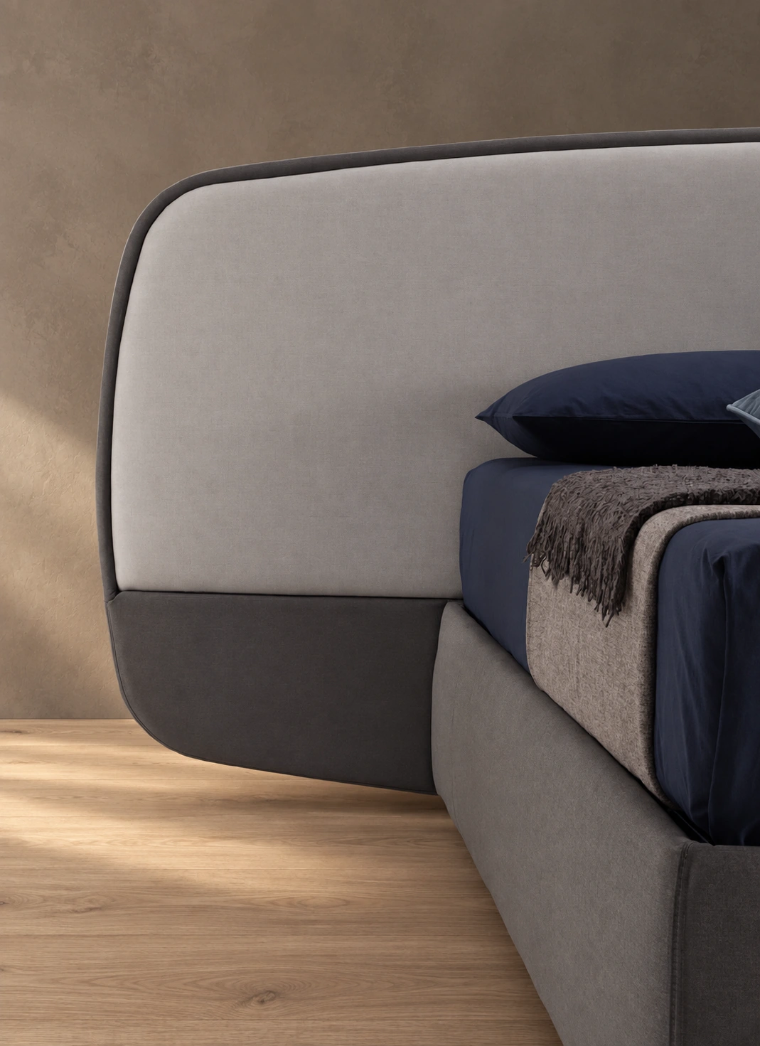 Detail of Bahia’s headboard on a warm background