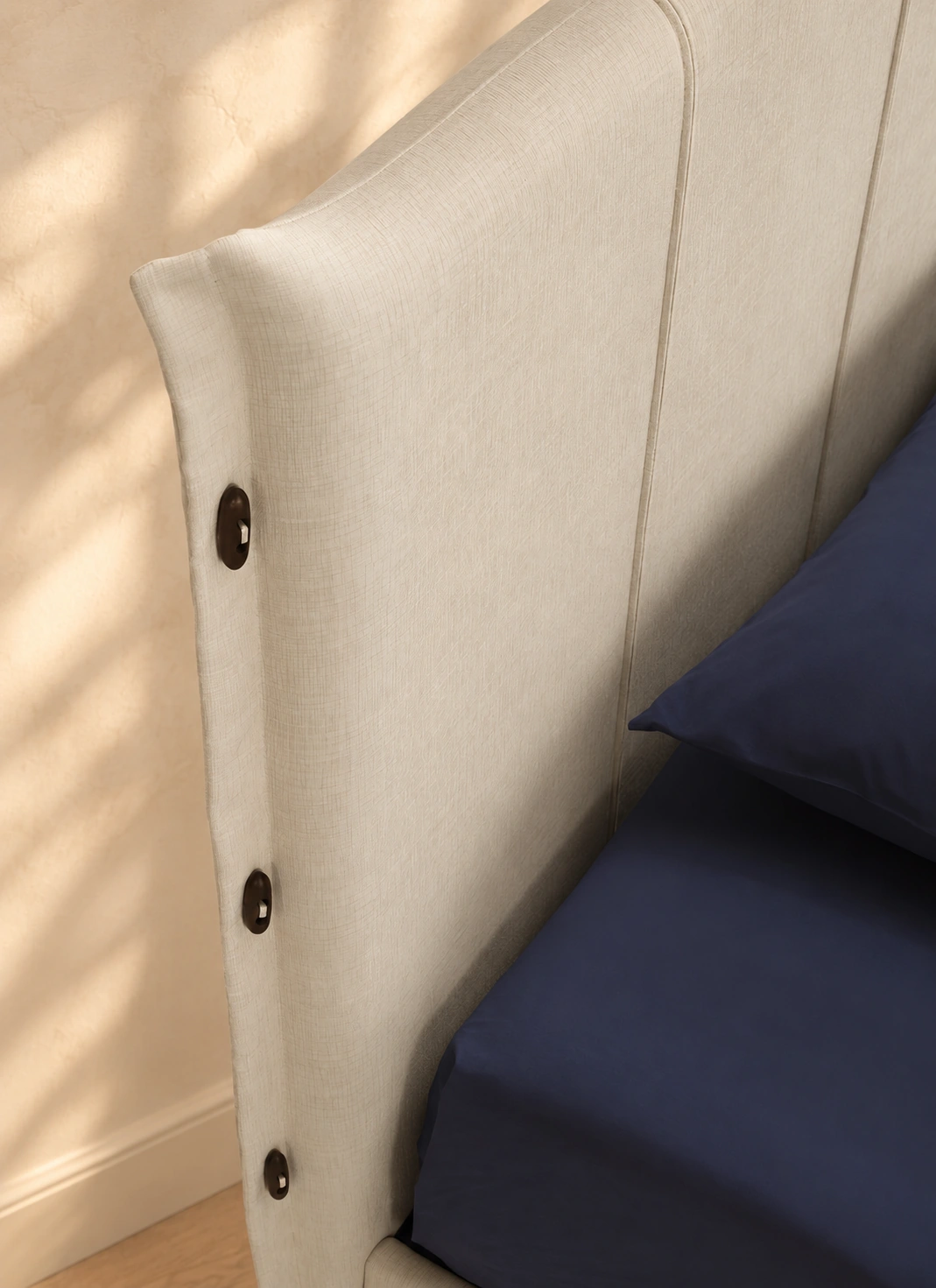 Detail of the Night headboard on an ivory background