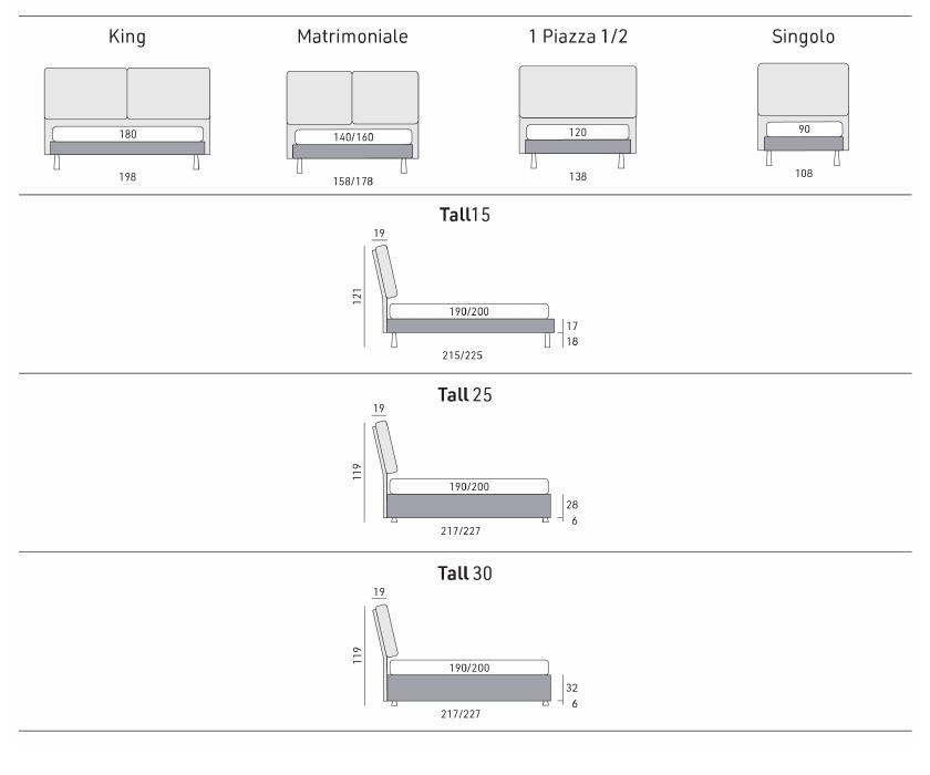 Original Jole technical drawing: front and side views with dimensions