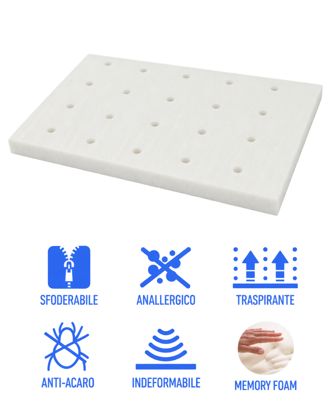 White anti-suffocation pillow